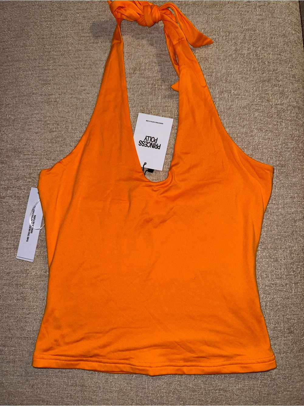 Princess Polly Bright Orange Halter Camisole